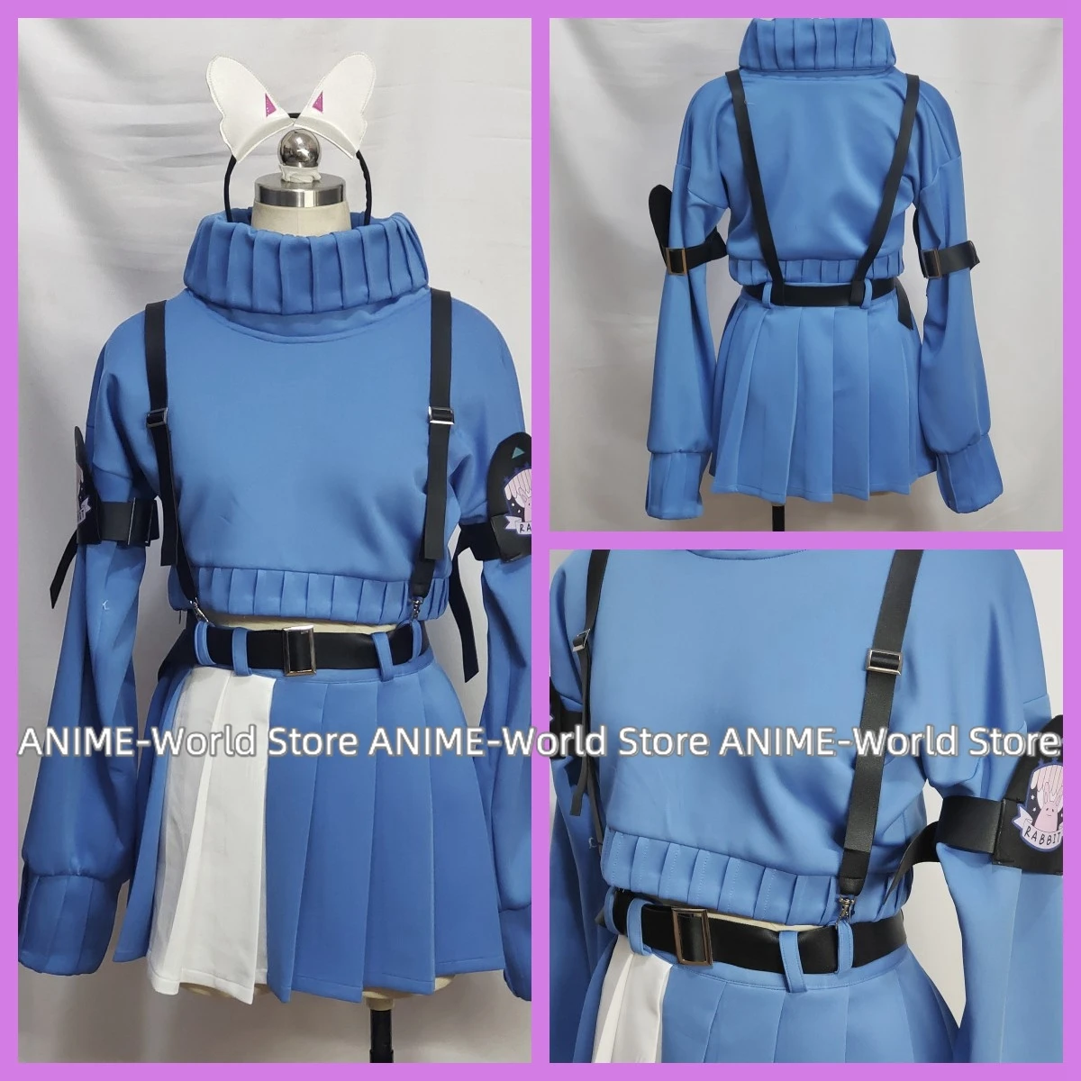 《 Benutzer definierte Größe 》 Spiel blau Archiv Kazekura Moe Cosplay Kostüm Party Anzug Top Röcke Halloween Uniform Anime Kleidung Schuhe Perücke