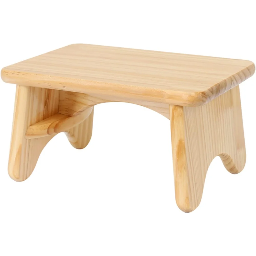 

Solid Wood Step Stool, Wooden Step Stool for Adults, Step Stool for Seniors, No Assembly Needed Small Seat Wooden Bench