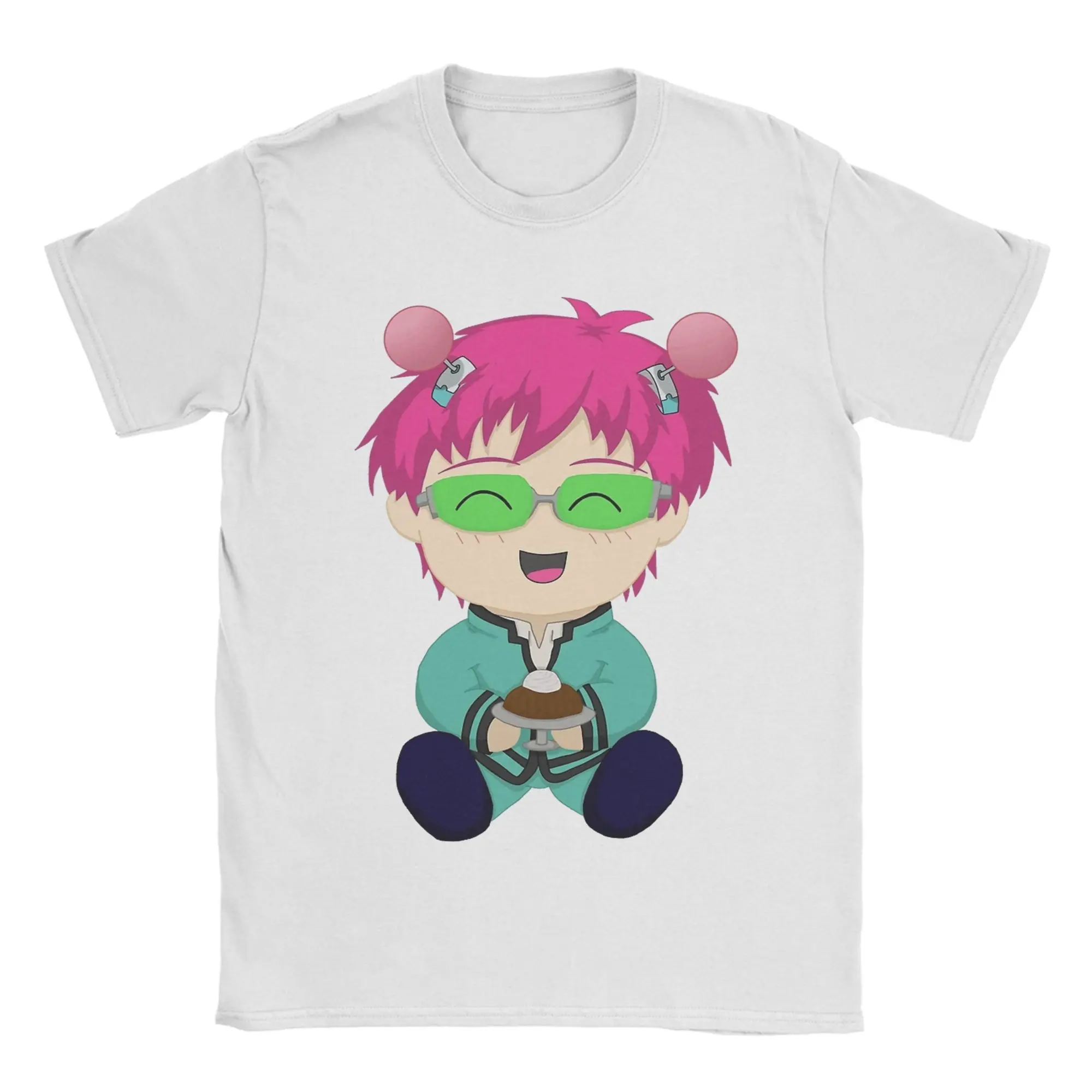 Saiki Kusuo K Coffee Jello T Shirt Men's  Pure Cotton Unique T-Shirts Crew Neck  Tees Short Sleeve Clothes Gift Idea