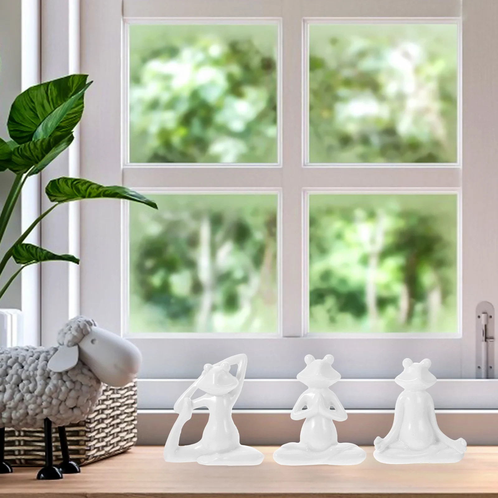 

3Pcs Small Ceramic Yoga Frogs Adornments Desktop Decorations Cute Home Decors Lovely Frogs Ornaments Home Decors