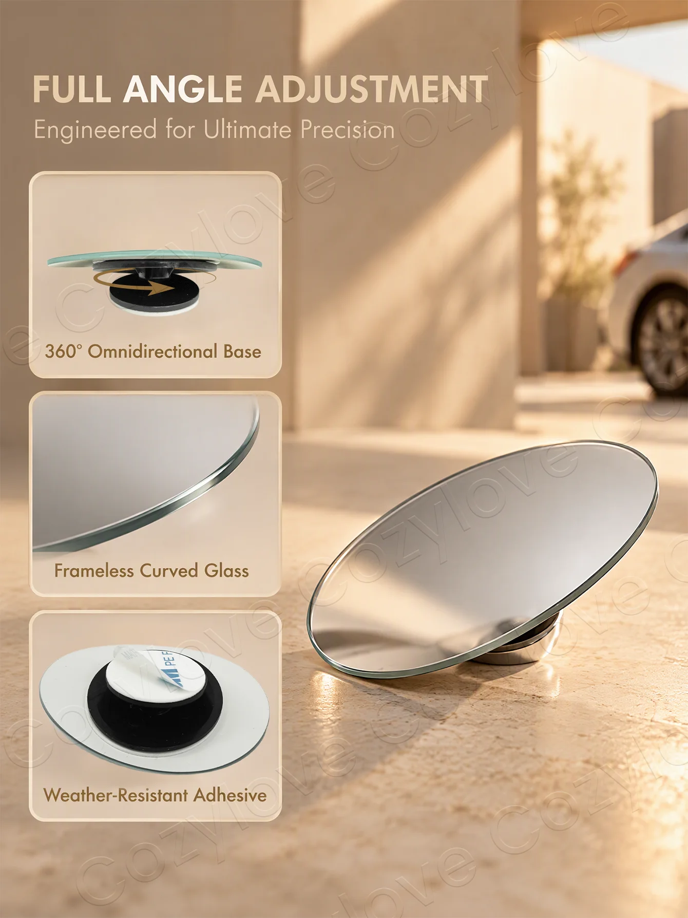 2Pcs Oval Blind Spot Mirror 36 - Blind Spot Mirror Wide Angle Convex 2Pcs review and price