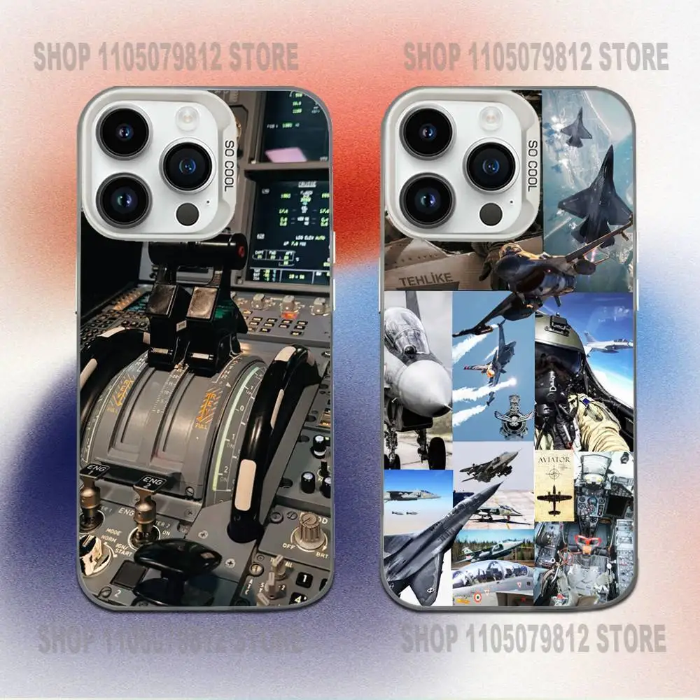 

Aviation Aeroplane Pilot Cockpit Phone Case For iPhone 16,15,14,13,12,11,Mini,Pro,E,MAX White Candy Matte Shockproof Cover