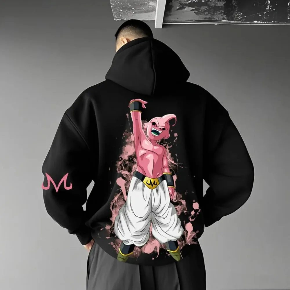 Dragon Ball Majin Hoodie Anime Unisex Cotton Graphic Print Sweatshirt Streetwear Casual Jacket Spring Autumn Fashion New Y2k
