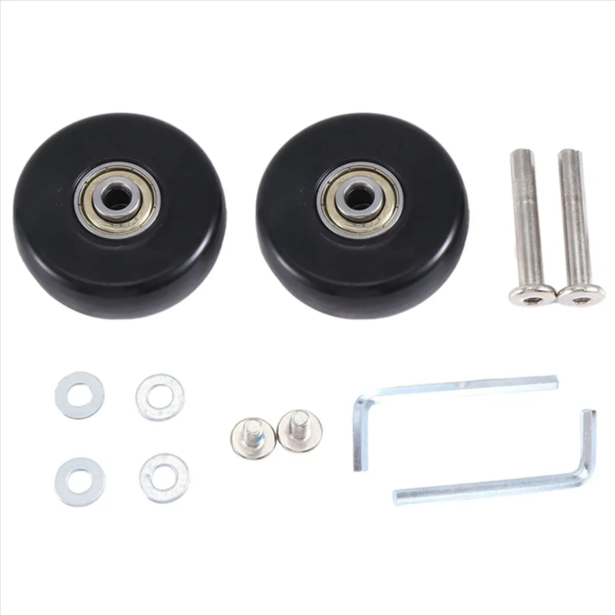 ABQR 45x18 مللي متر مجموعة من 2 عجلات بديلة لحقيبة الأمتعة ، عجلات دوارة من البولي يوريثان محامل من الفولاذ الكربوني أطقم إصلاح