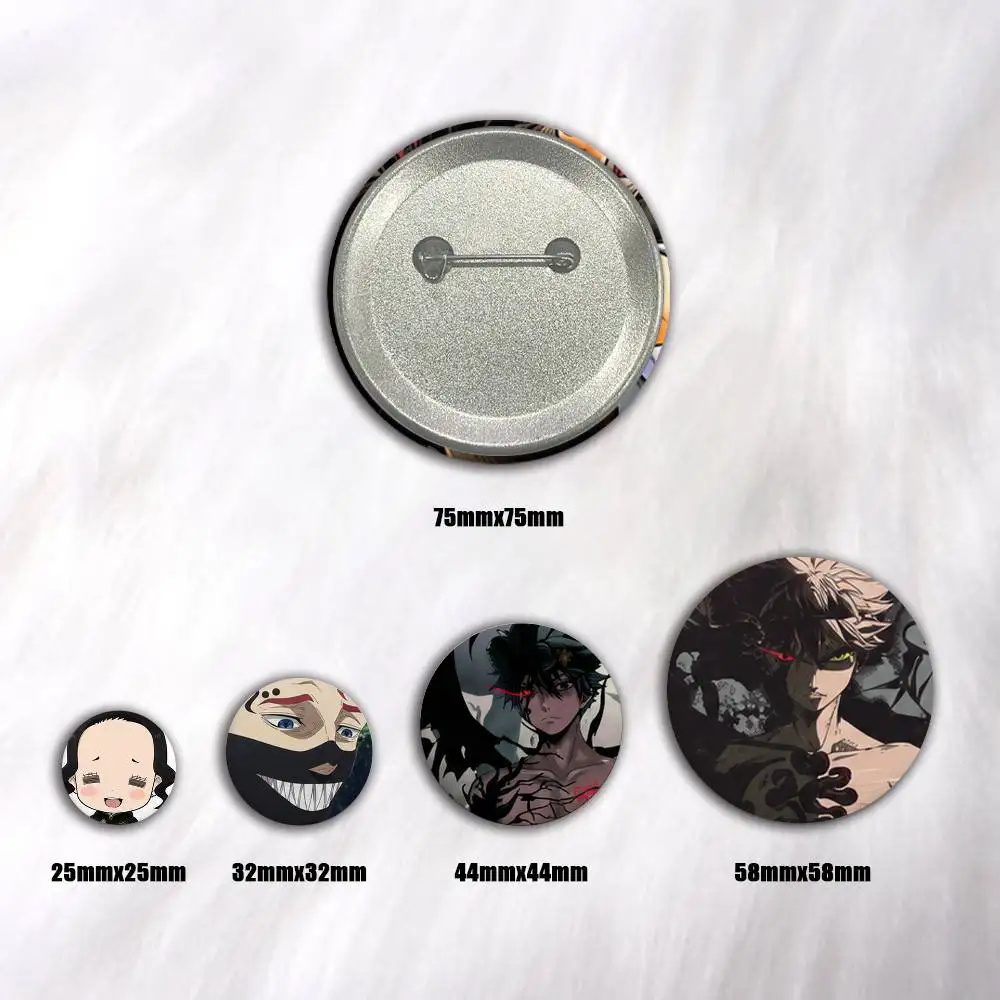 New Anime Black Clover Characters  Creative Round Button Badges Pin Brooch Backpack Jewelry Gift