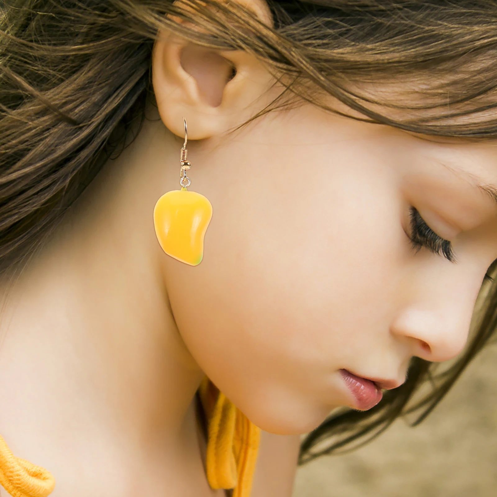 

10 Pcs Simulated Mango Jewelry Making Charms for DIY Earrings Supplies Resin Fruit Pendant Mini Food