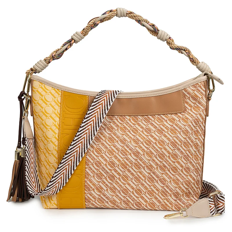 

CHCH Women's Tote Bag 2025 New Splicing Design Dual purpose Shoulder Bag Large Capacity Commuter Ladies Bag