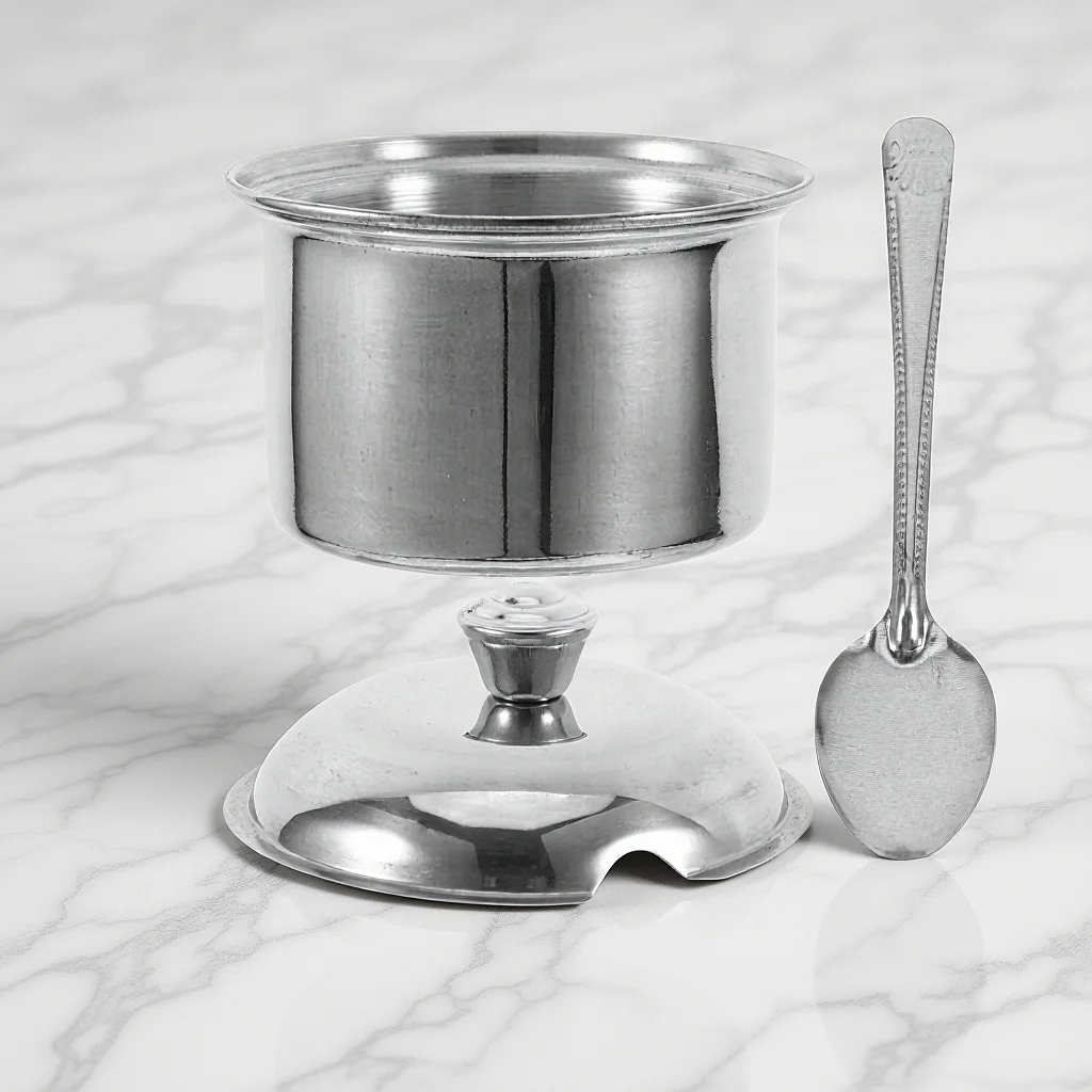 برطمان بهار من الفولاذ المقاوم للصدأ مع ملعقة وغطاء حاوية توابل محكمة الغلق لتخزين توابل المطبخ وعاء السكر مقاس M