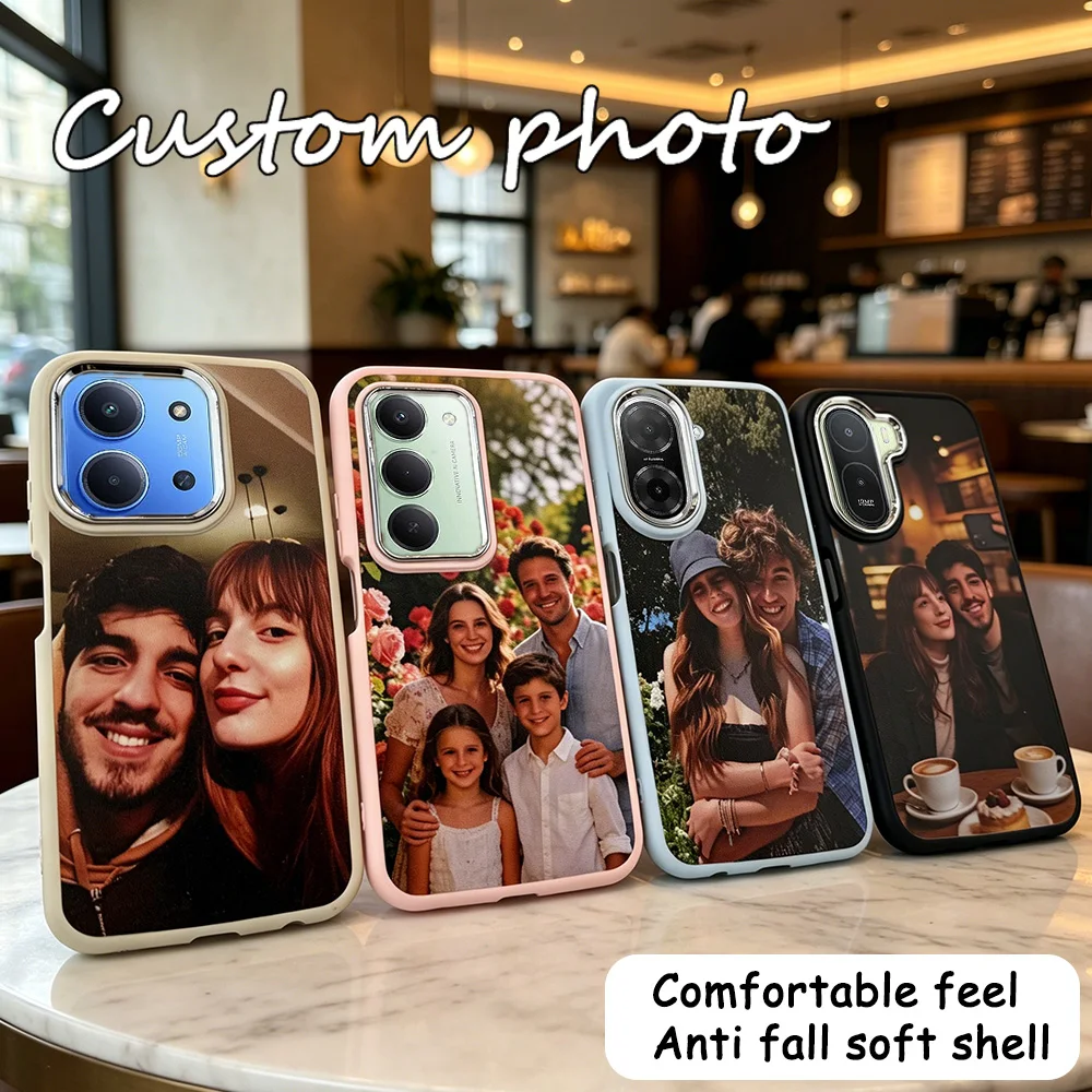 Customized Photo of Plated lens frame color phone case for Xiaomi Redmi A7pro/A5/A4/A3/A2/A1/Redmi 15/15c/14C&14R/13/12/11/10/9