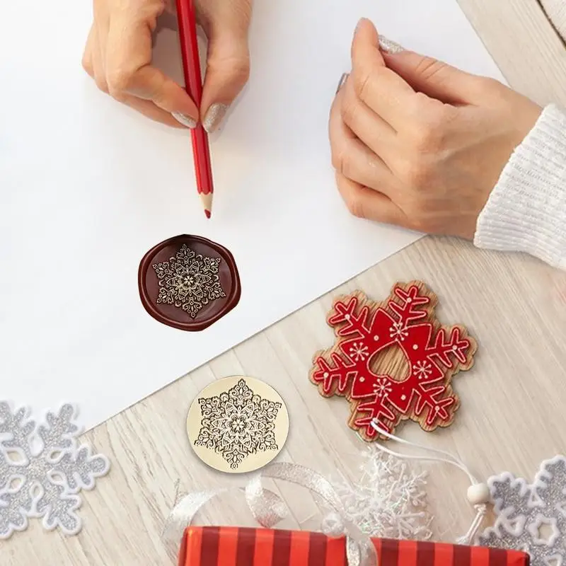 Kit de timbres de sceau d'avertissement de Noël, réutilisable, cuivre, têtes de timbre, carte, mariage, bancs