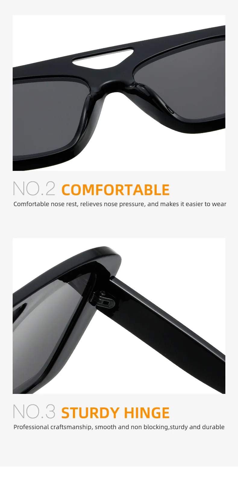 Neue Vintage Quadratische Sonnenbrille für Damen und Herren Marken-Rechteck-Sonnenbrille Ovale Brillen für Männer und Frauen – Detail 20