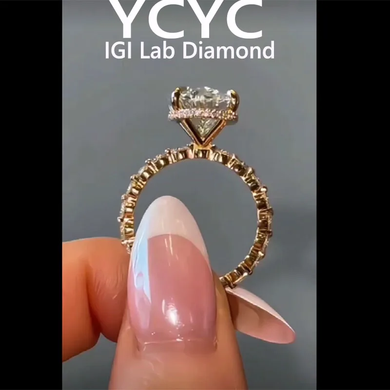 

Lab Grown Diamond 5 Ct Ring Solid14K White Gold Oval Cut Diamond CVD HPHT DEF VS-VVS Wedding band