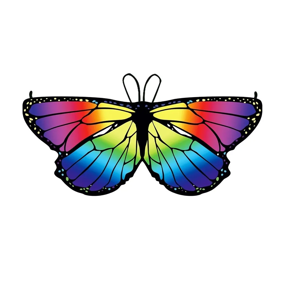 Disfraz colorido de alas de mariposa para niños, disfraz de Cosplay, decoraciones DIY, chal de hadas, vestido elegante, capa de duendecillo, Navidad y Halloween