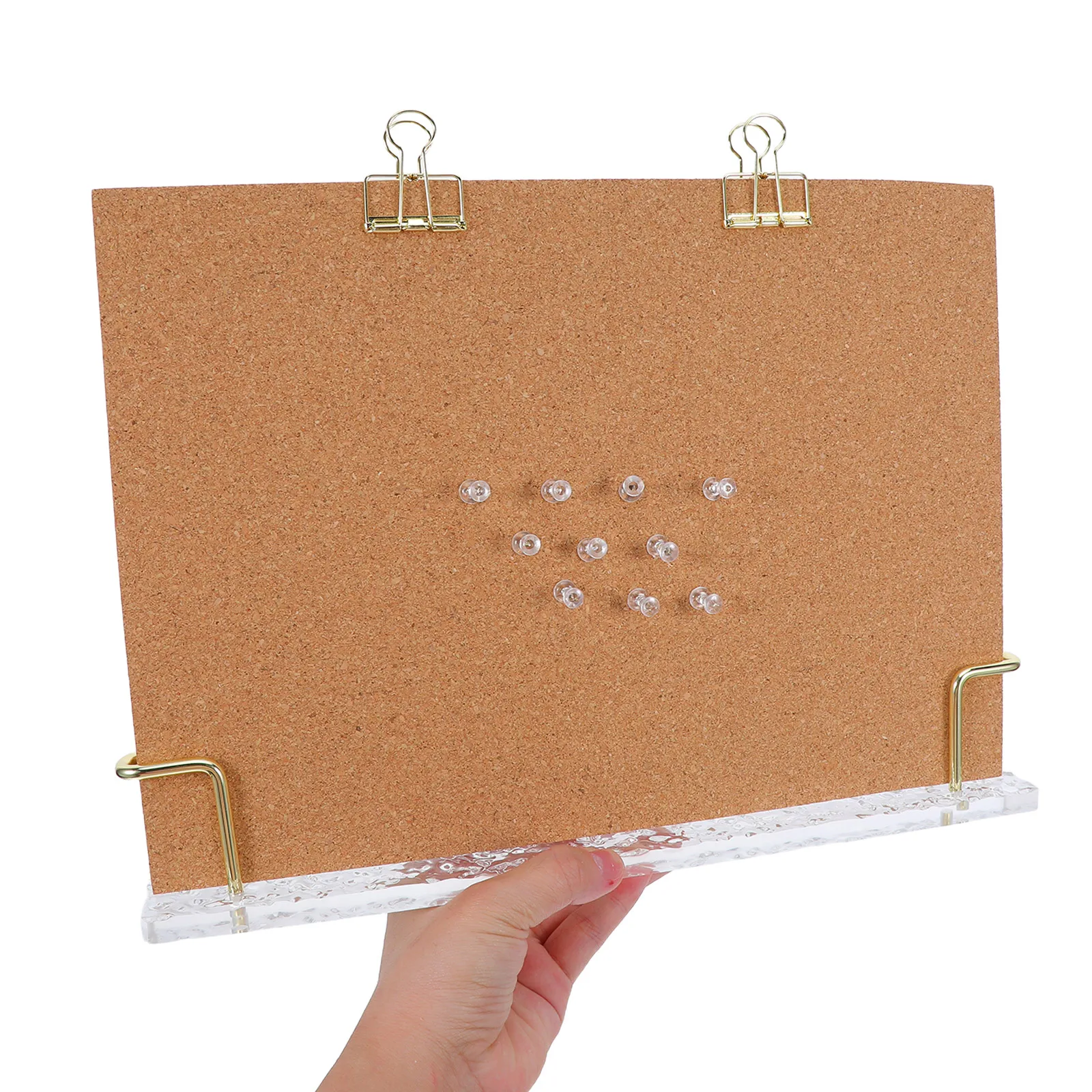 

1 Set Standing Cork Board For Desk Framed Wood Acrylic Desktop Bulletin Board Photo Memo Message Display Organizer Pad Clip