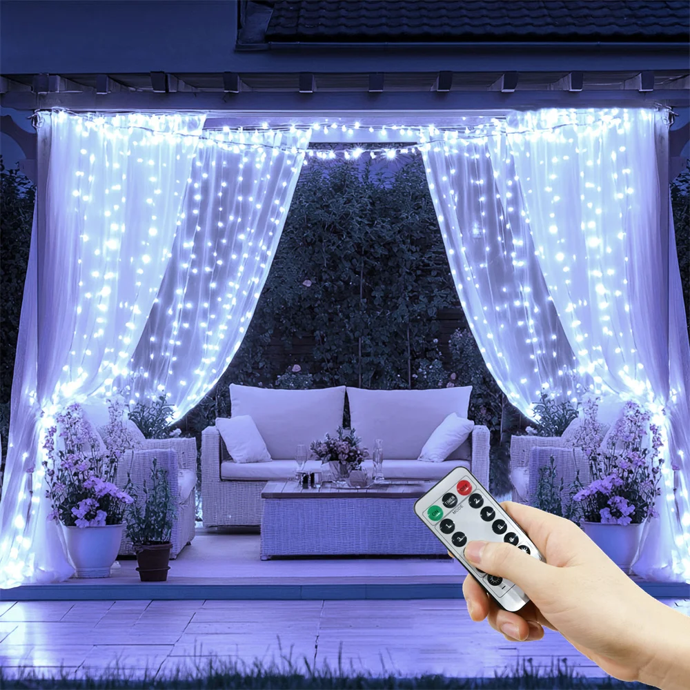Bedroom Wedding Party Valentine's Day Christmas Lights USB Plug 8 Modes Curtain LED Lights String Holiday Halloween Decoration