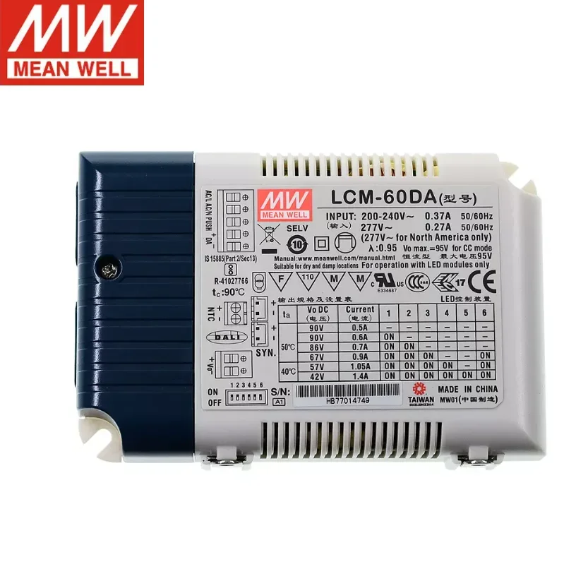 

MEAN WELL LCM-60 LCM 60DA LCM 60 60 Вт Многоступенчатый светодиодный драйвер в режиме постоянного тока