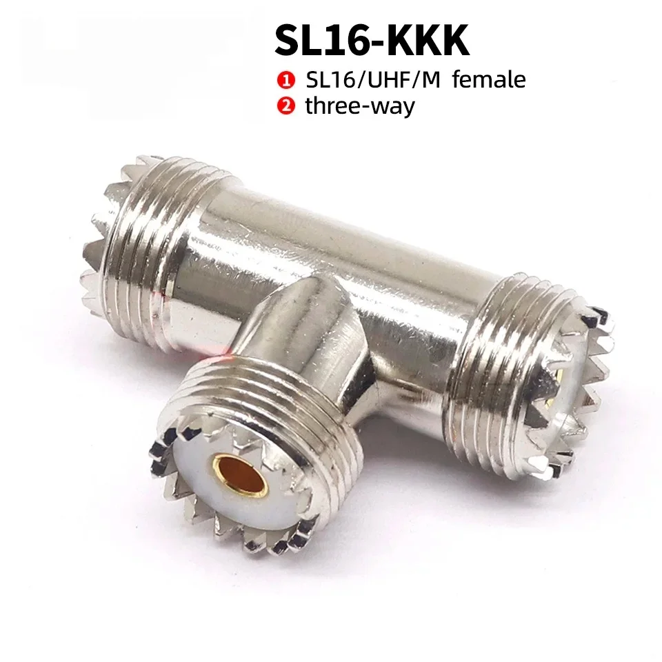 

Pure Copper UHF-KKK Walkie-Talkie Adapter M-KKK Female Tee One Point Two for M/UHF/SL16-KKK