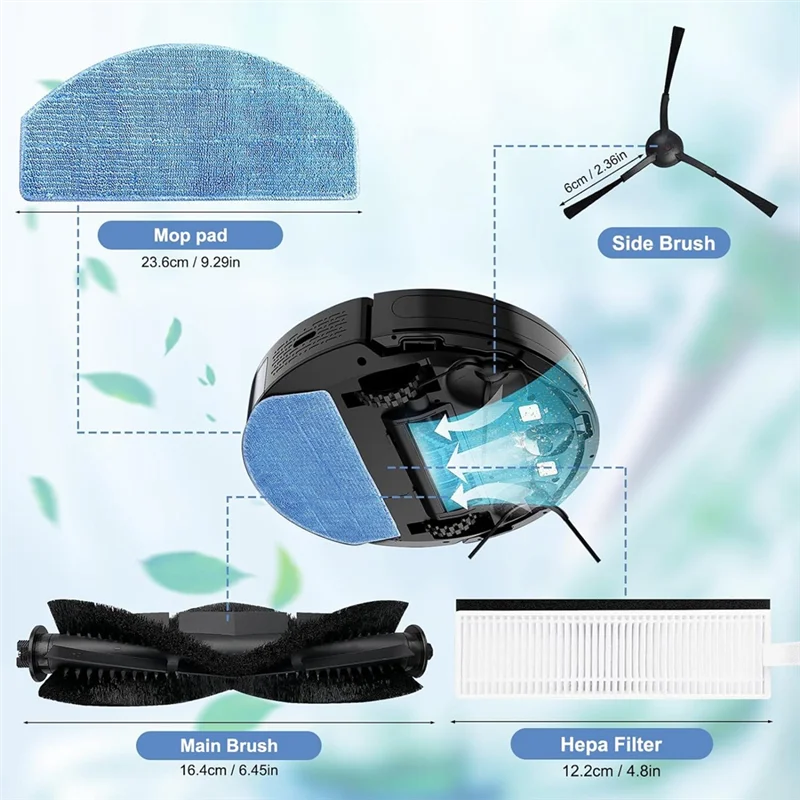 Kit de acessórios a24p para honiture g20/g20 pro, para tikom g8000/g8000 pro, para lararesar evol 3 peças de aspirador de pó robô