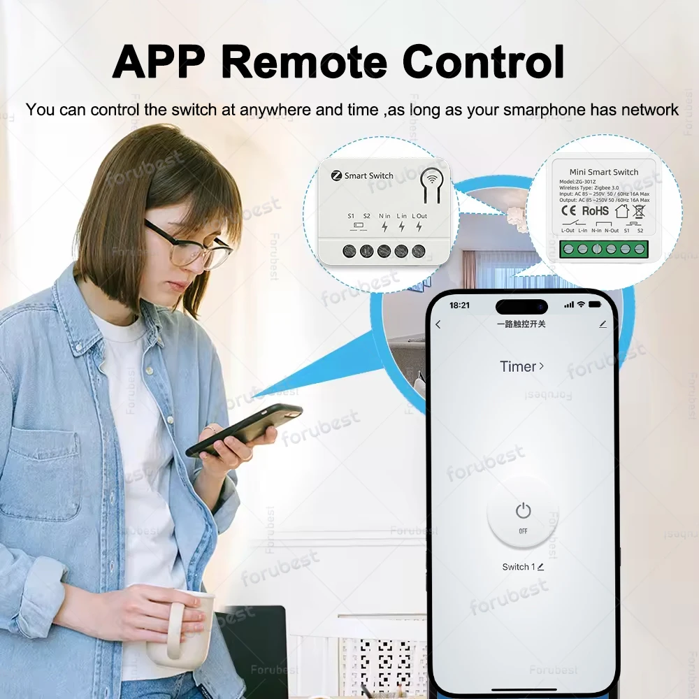 Zigbee 3.0 Mini Smart DIY Switch 1/2/3 Channel App Remote Timer Control Smart Home Relay Automation Breaker For Tuya Z2M Yandex