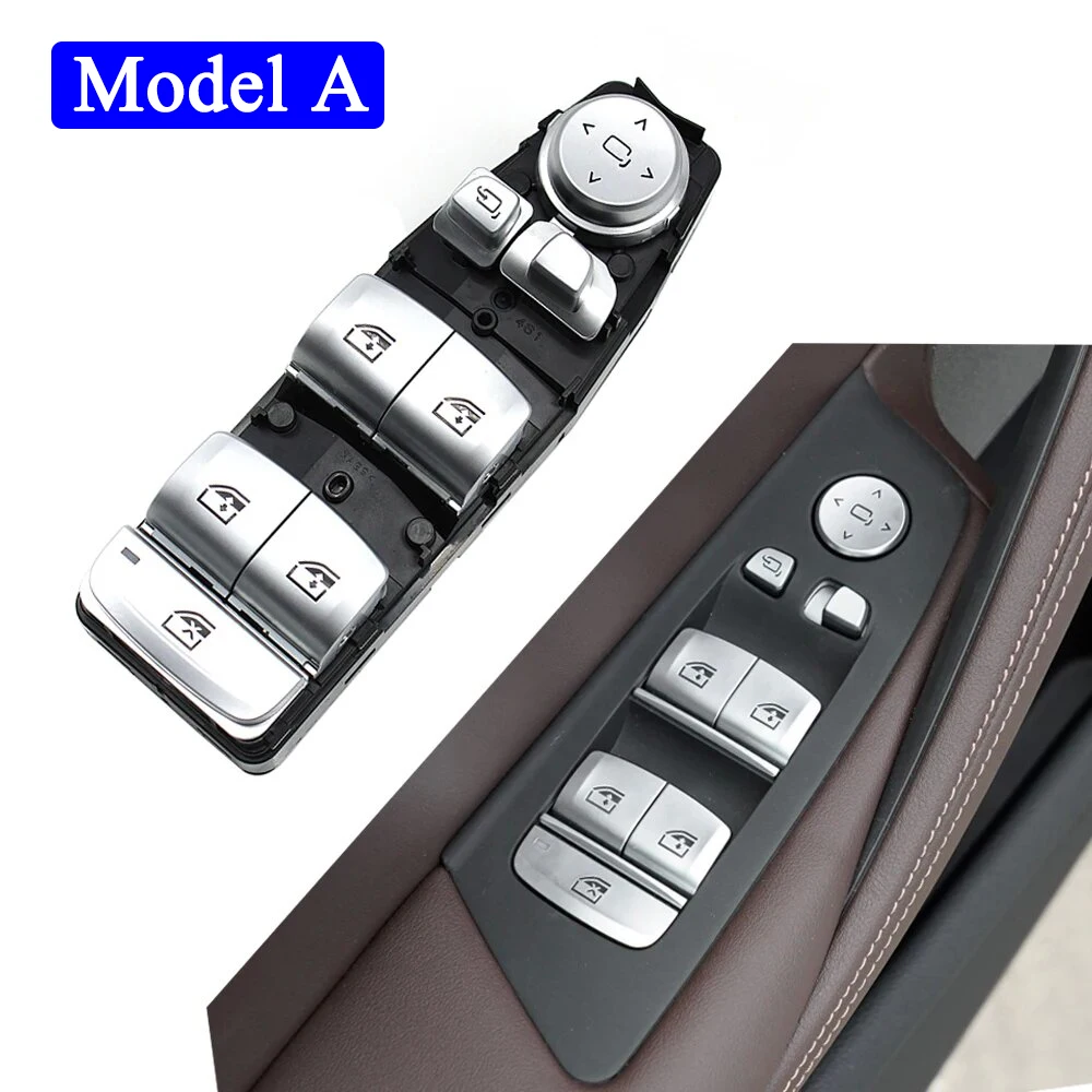 LHD RHD Electrical Power Chrome Window Lifting Switch Control Regulator Button For BMW X3 X4 X5 5 6 Series G30 G31 G01 G02