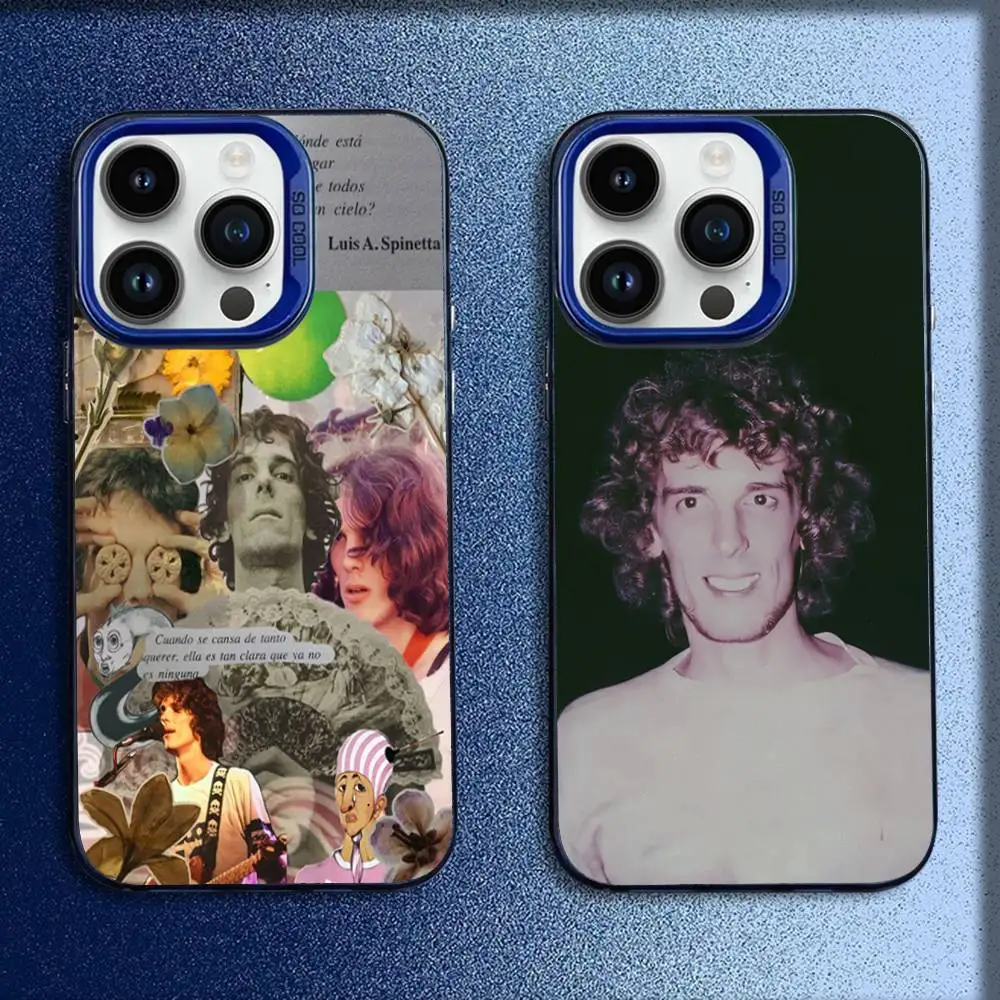 Чехол для телефона Singer L-Luis Alberto Spinetta для iPhone 16,15,14,13,12,11, Mini,Pro,E,MAX Blue Candy, матовый противоударный чехол