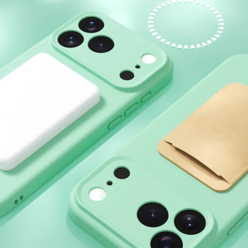 Matte Flüssigsilikonhülle für iPhone 17 Pro Max, magnetisch für MagSafe kabelloses Laden, Candy Bumper für iPhone 17 17 Pro – Detail 2