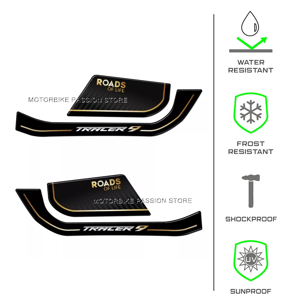 For Tracer 9 GT + Plus Motorcycle Accessories Handguard Shield Sticker Decal 3D Protection Decals Waterproof 2021-2023