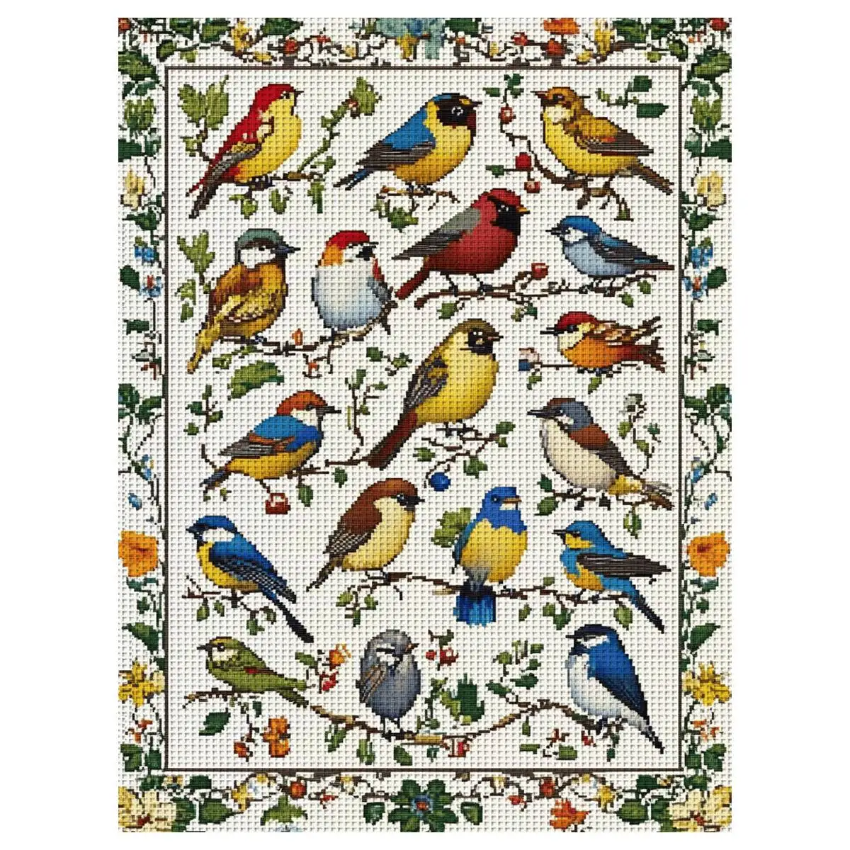 1 unidad de kit de punto de cruz estampado de pájaro de 30X40CM/11,8x15,74 pulgadas, kit DIY 11CT/14CT, juego bordado DIY, accesorios de punto de cruz