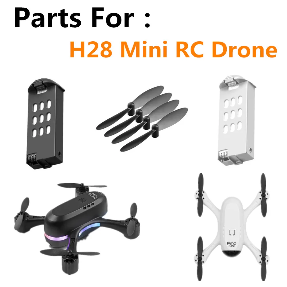 H28 mini Drone Battery/Propeller Blade/ 3.7V 650mAh For H28 Drone  Battery Spare Parts Original Accessories