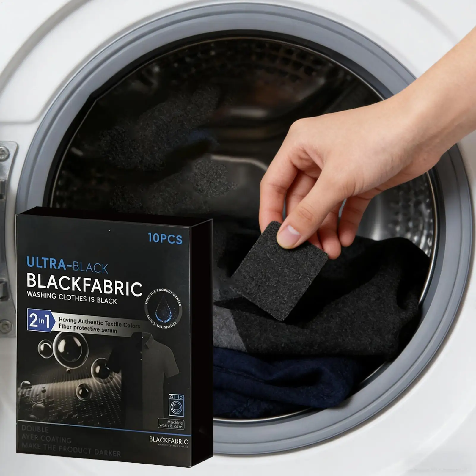 10pcs Laundry Black Color Enhancement Sheet Fabric Dye Restore Color Fixed color darkening Fabric Dark Tablets household use