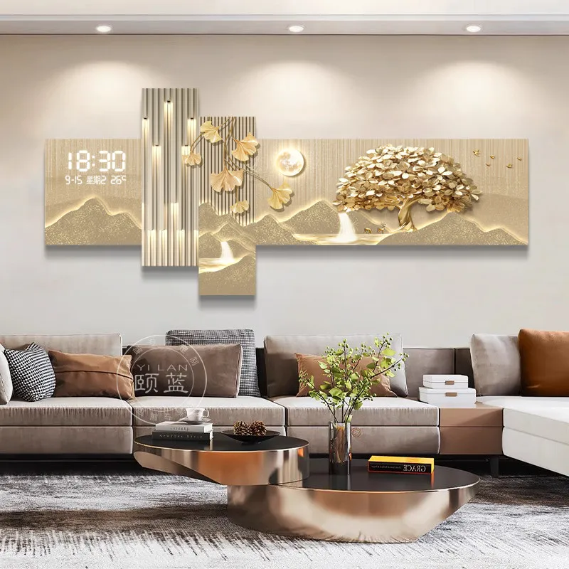 

Luxury Living Room Wall Clocks Aesthetic Design Fashion Silent Creative Wall Watch Art Mural Digital Reloj Ornaments Home Decor