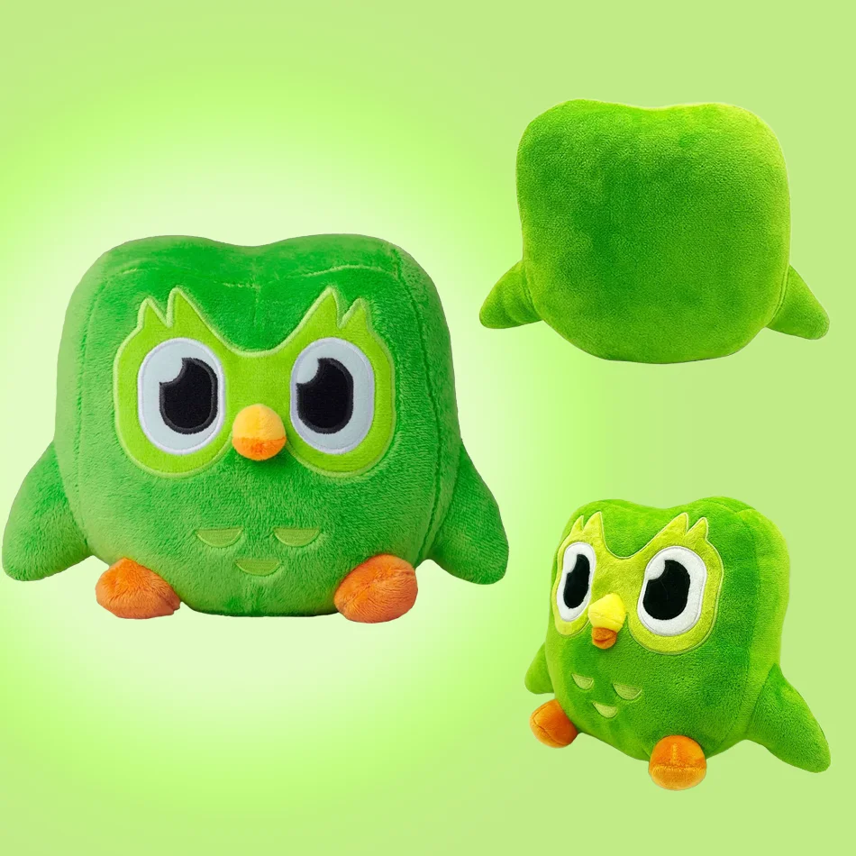 Green Duolingo Owl Plush Toy Duo Plushie Of Duo The Owl Cartoon Anime Owl Doll Soft Stuffed Animal Toy Children Birthday Gift