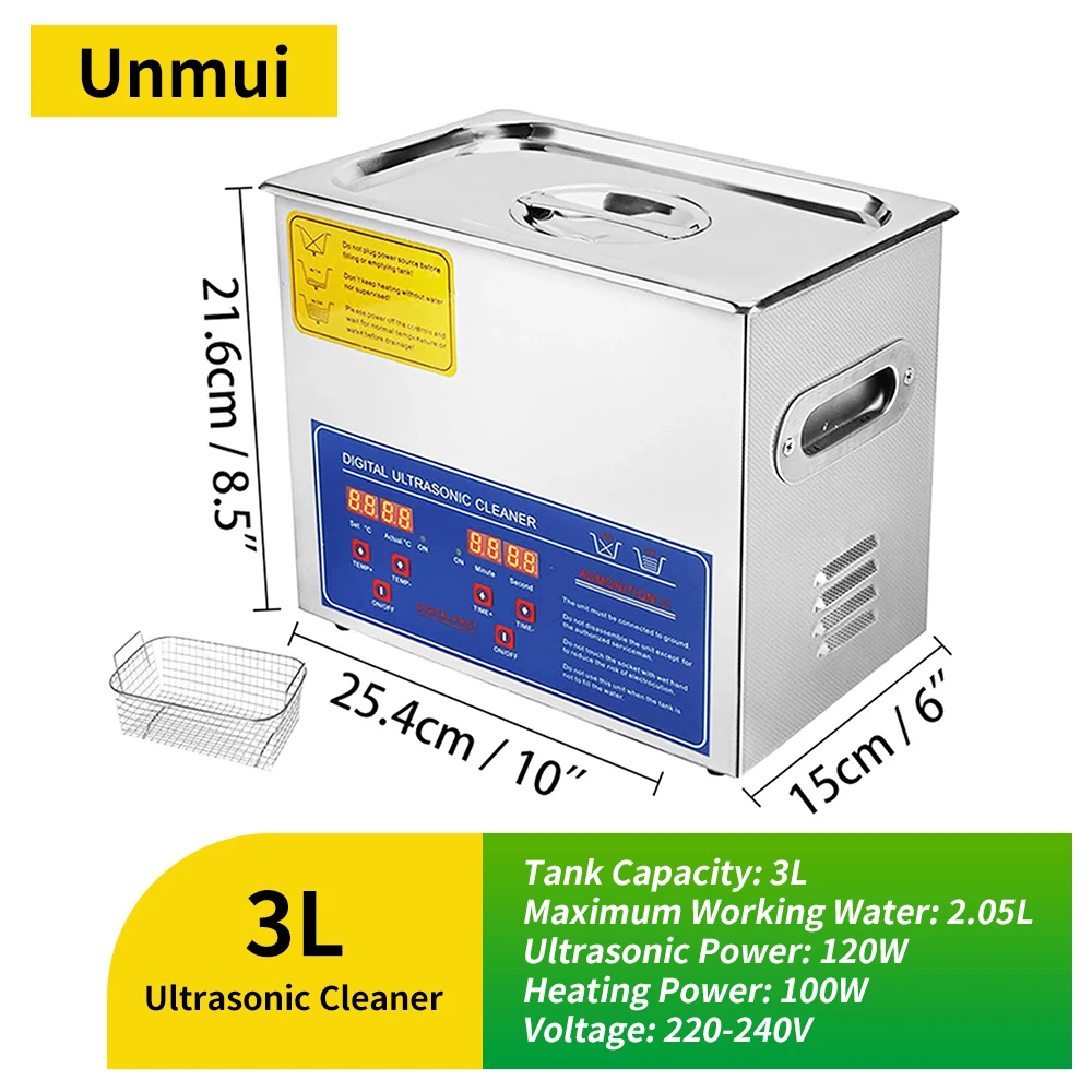 2L/3L/6/10/15/30L Ultraschallreiniger mit digitaler Heizung, Edelstahl-Ultraschallreinigungsmaschine 40KHZ Haushaltsgerät
