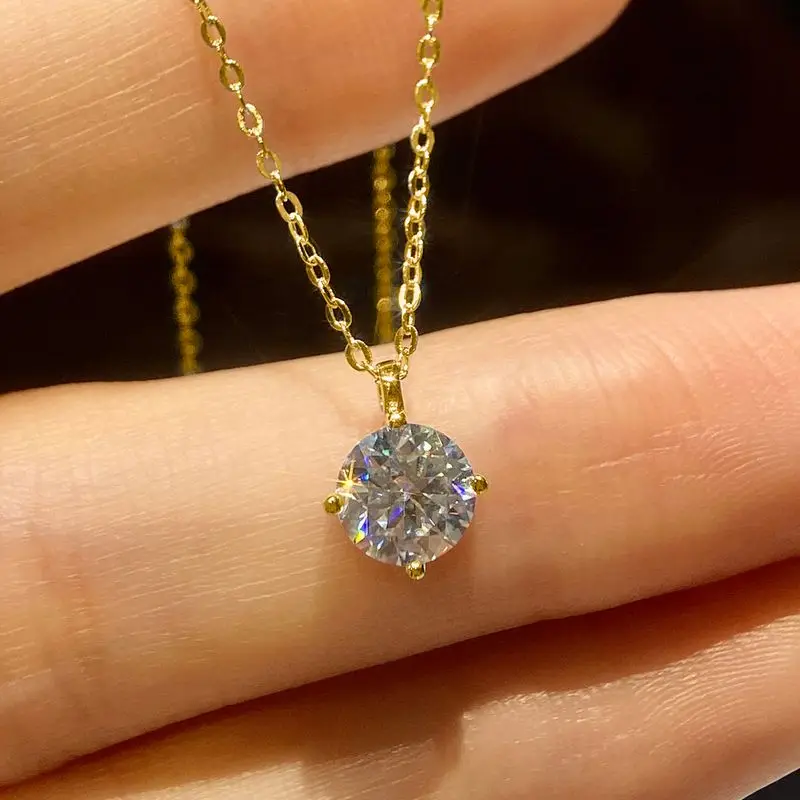 LOUTF 1-3ct Real Moissanite Diamond Necklace for Woman Wedding Daily Wear Party Original 925 Sterling Silver Luxury Fine Jewelry