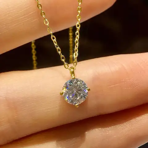 Colar de Diamante Moissanite Real de 1-3ct para Mulheres, Uso Diário, Casamento, Festa, Joias Finas de Luxo em Prata Esterlina 925 Original