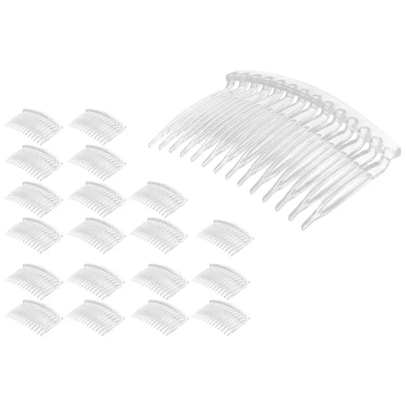 

A95D-20 X Transparent Color Plastic Hair Clips Side Combs Pin Barrettes 70X40mm