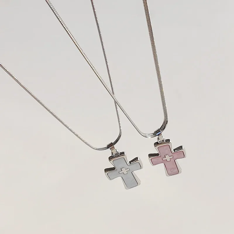 Hip Hop Trend Stainless Steel Cross Pendant Necklace Unisex Hundreds of Fashion Personality Party Necklace Jewelry Accessories