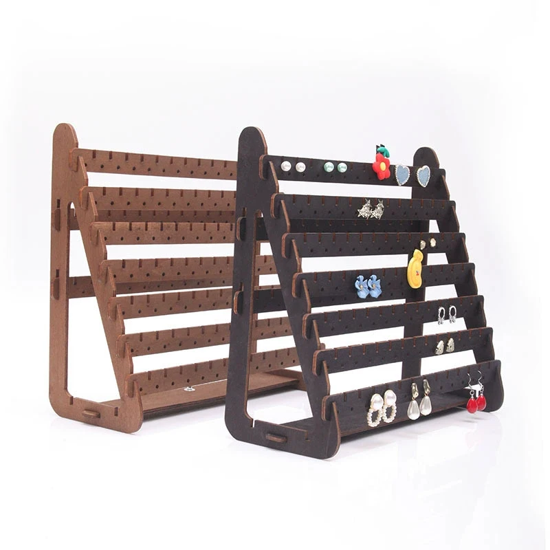 

Wood Detachable Jewelry Earring Display Stand Storager Holder Shelf