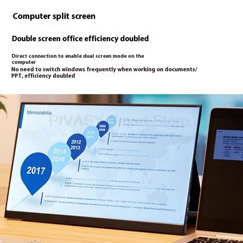 18.5 Inch Portable Monitor IPS 60Hz 14ms Response with Bracket Convenient For Switch PS5 XBOX Laptop Dual Speaker Type-C HDMI