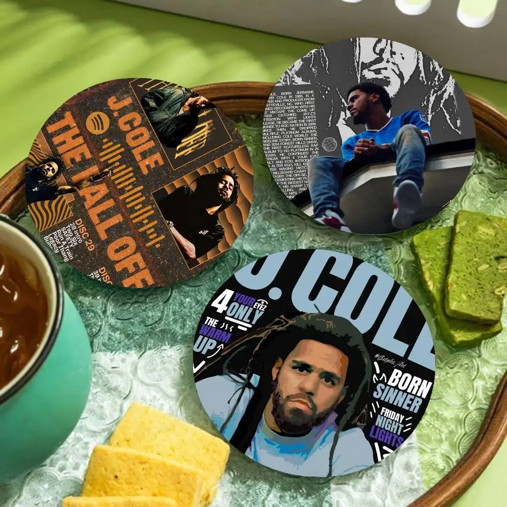 Pop Music Album Cover The Off-Season J.Cole Retro Wooden Cup Mats Elements Printing Cup Coasters Home Kitchen Decora Gifts