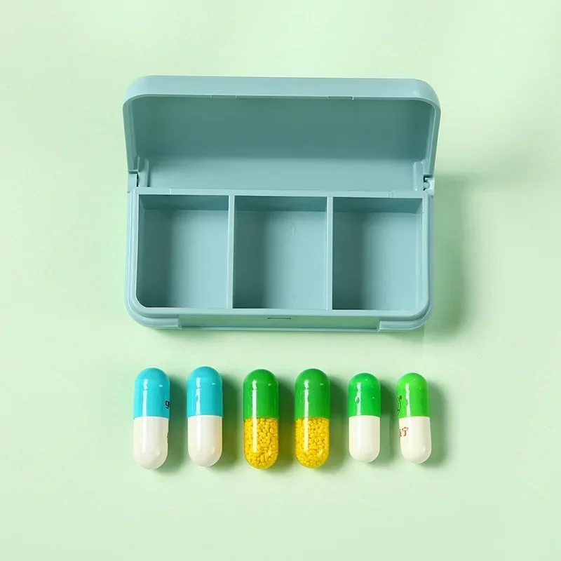 Mini Portable Pills Organizer Case 3 Grids PillBox Tablet Storage Container Weekly Medicine Pill\'s Box Pill Case Drug Dispense