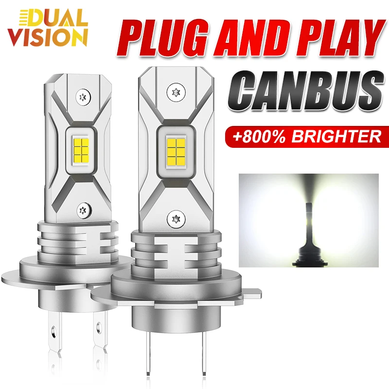 300w turbo h7 lâmpada led 1:1 mini tamanho cabeça lâmpada sem fio 30000lm csp chips led h7 carro led farol lâmpada 6000k branco 12v 2 peças