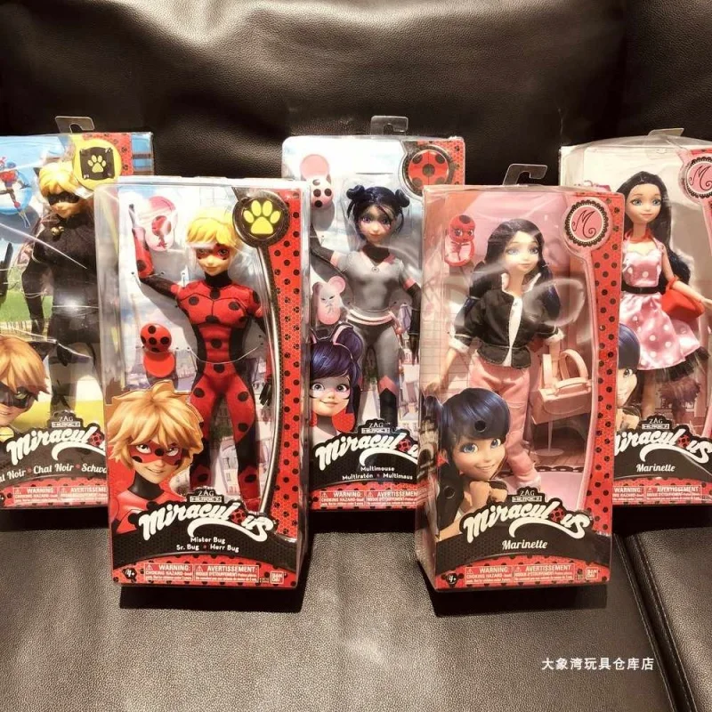 27cm Miraculous Anime Figure Ladybug Marinette Rena Rouge Cat Noir Action Figure Doll Model Girl Holiday Gift Collectibles