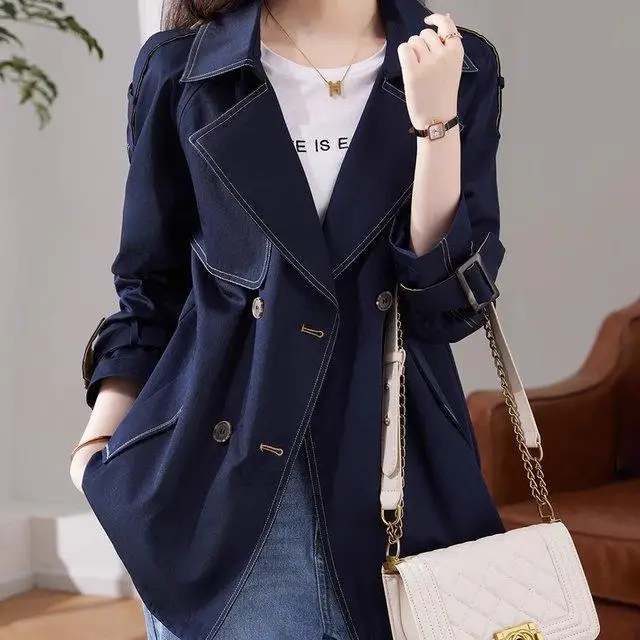 

Women'S Trench Coat Splice Selling Breathable Graphic Sweatshirt Leisure Formal Evening Simple Japanese Traditional Upper