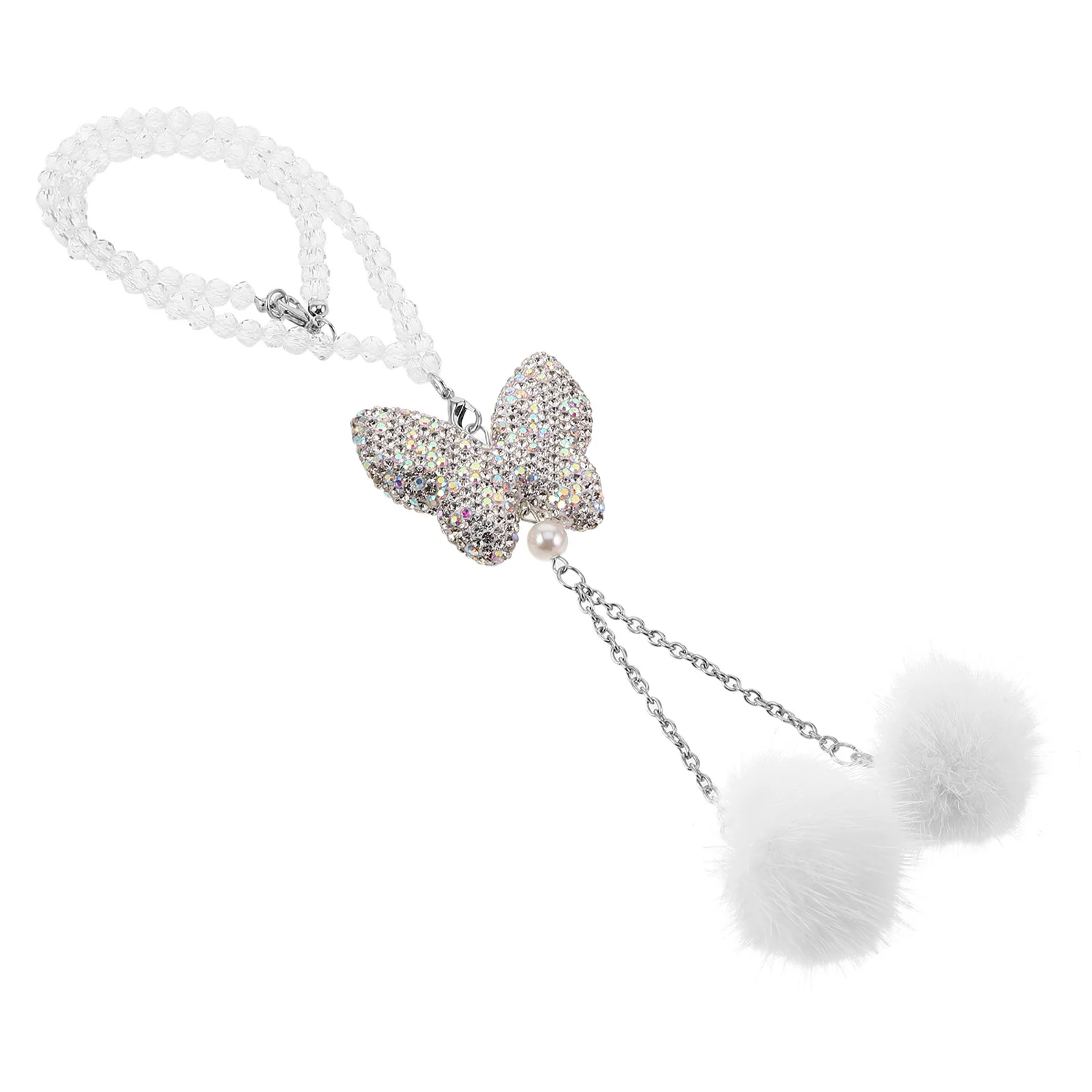 

Crystal Hanging Ornament Luxury With Ball Rhinestones Car Interior Decoration Universal Rearview Mirror Hanging