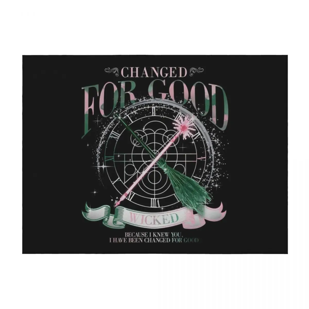 

Wicked The Musical, Pink And Green Witch Throw Blanket funny gift Plush christmas decoration Travel Blankets