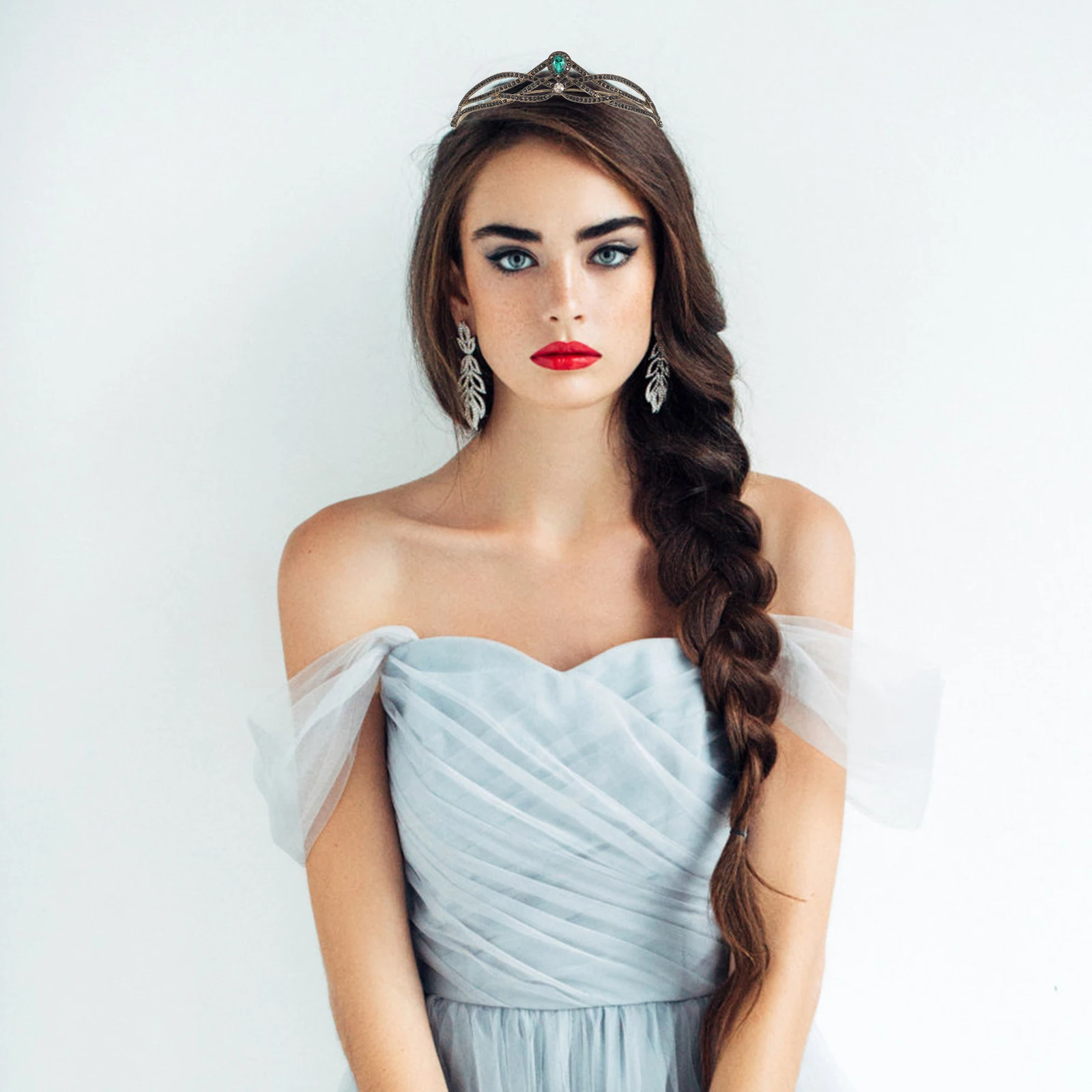

Retro Baroque Crown Hair Accessories Vintage Iron Decorations for Women Girls Party Wedding Brides Headdress Hairstyle Tool