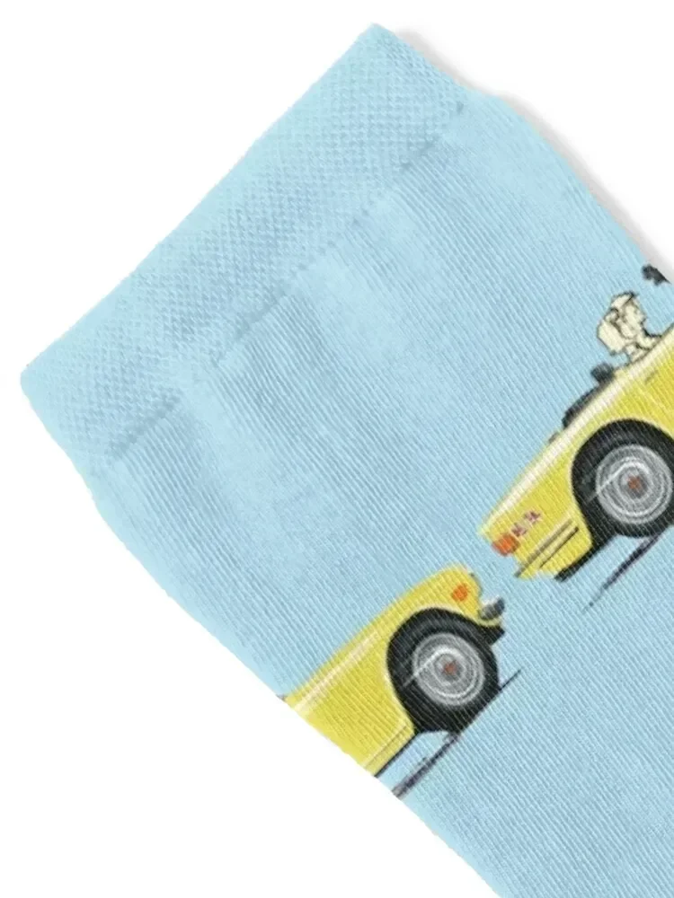 ميموزا اللون الأصفر TR6 - جوارب السيارات الرياضية البريطانية الكلاسيكية الملونة هدية عيد الميلاد جوارب ضغط فاخرة للرجال والنساء