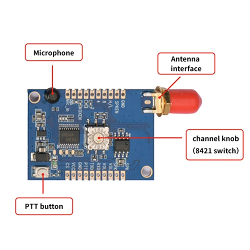 Radio SA828 todo en uno, módulo Walkie Talkie integrado, frecuencia VHF, 134Mhz -174Mhz, 1W, 3-5Km, fácil de usar