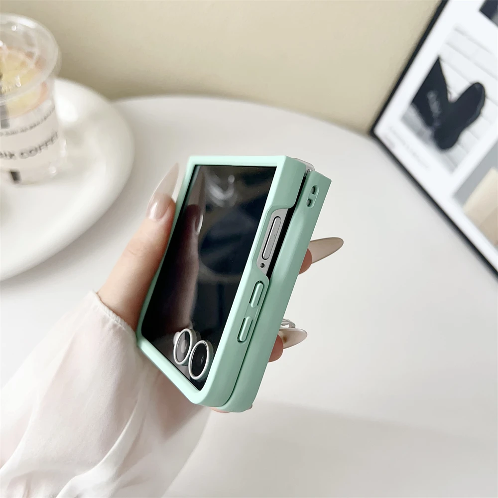 Original Liquid Silicone PC Phone Case Samsung Galaxy Z Flip 7 8 6 5 4 3 Matte Skin Shockproof Candy Colors Soft Cover Z Flip7 - view 5
